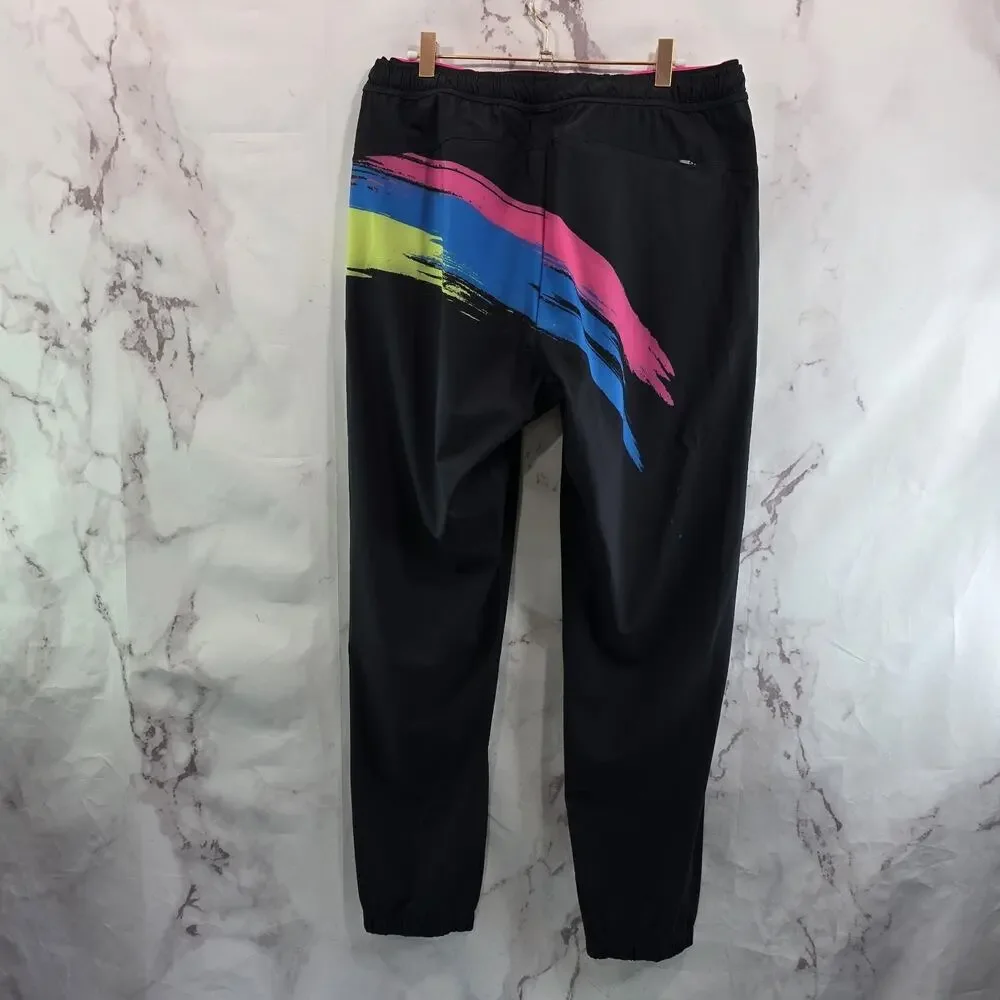Chubbies Pants Mens Large Black Pink Ultimate Sport Jogger Training Living Retro